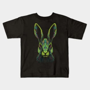 Colorful Psychedelic Easter Bunny Painting - Vibrant Easter Art Kids T-Shirt